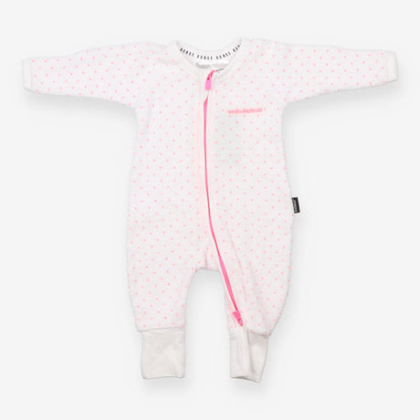 Wondersuit white towelling pink spot
