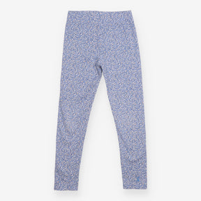 Leggings Blue Floral Leaves