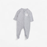 Grey Sleepsuit with White Pocket