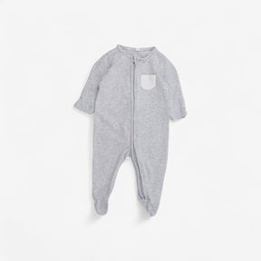 Grey Sleepsuit with White Pocket