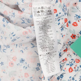 Woven Dress White with Blue and Red Flowers