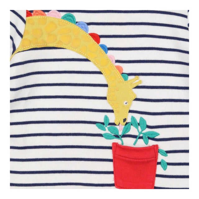 Blue Striped Skater Dress with Hungry Giraffe
