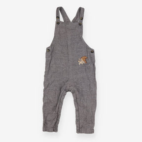 Grey jersey dungarees squirrel pocket