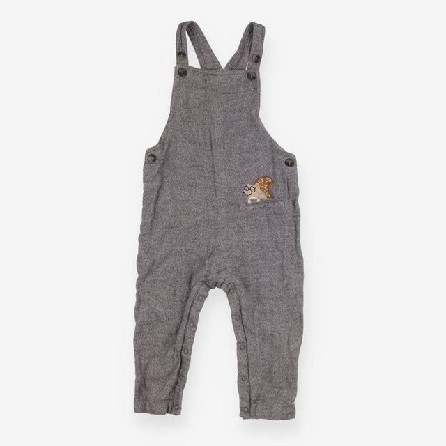 Grey jersey dungarees squirrel pocket