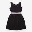 Black Textured Jacquard Sleeveless Mini Dr