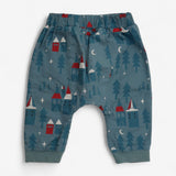 Trouser Woven Blue with Night Time Houses