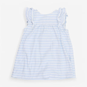 dress blue stripe with frill 