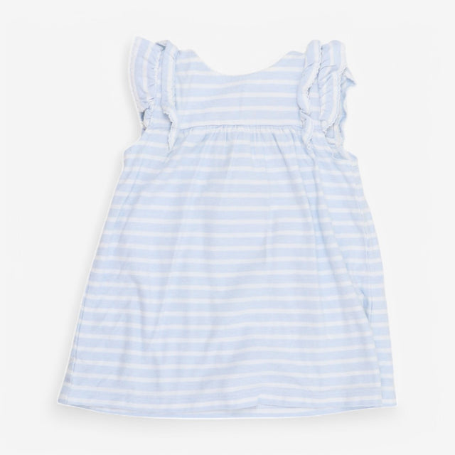 dress blue stripe with frill 
