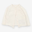 Cardigan White Pointelle Two Buttons