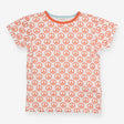 Tee white orange peace signs SS