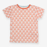Tee white orange peace signs SS