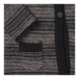Grey & Black Striped Cardigan Button Front Knit