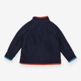Fleece sweater blue orange edging