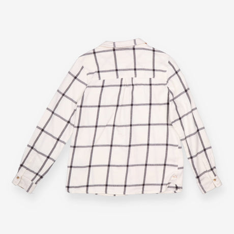 Check Shirt Cream Charcoal Long Sleeve Utility