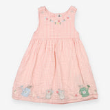 Summer Dress Pink and White Checks and Mice, Flowe