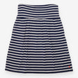 Navy Cream Striped Gathered Jersey Skirt