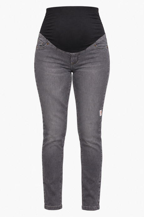 Jeans Grey Cotton Stretch Over-Bump Maternity Skin