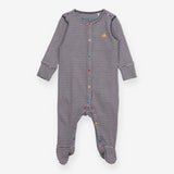 Sleepsuit Blue Stripe with Star Applique
