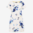 Abstract Floral Short Sleeve T-Shirt Dress White B