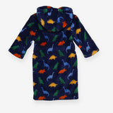 Dressing gown navy blue dinosaurs