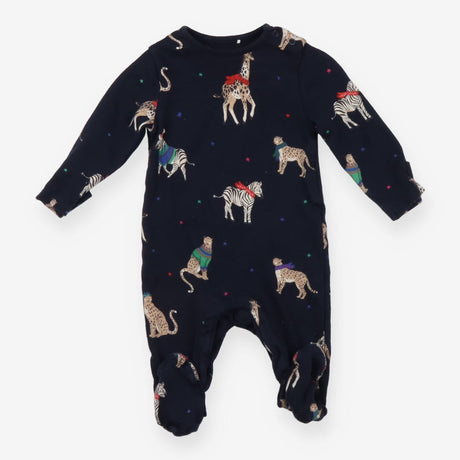 Sleepsuit navy zebra giraffe cheetah
