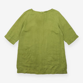 Tunic Olive Green Long Sleeve Round Neck Patch Poc