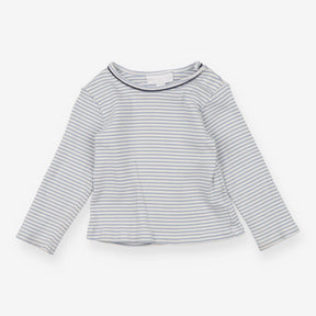 white and blue striped long sleeve 