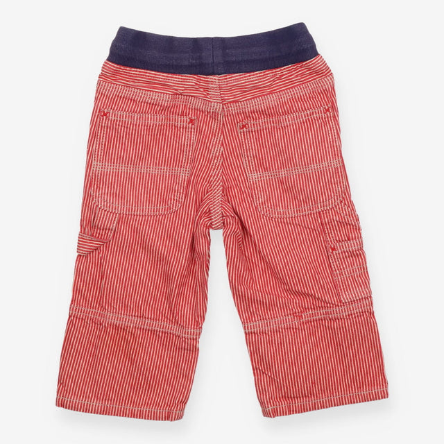Trousers red white stripe blue waist