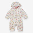 Pramsuit Cream with Animals pink fur lining