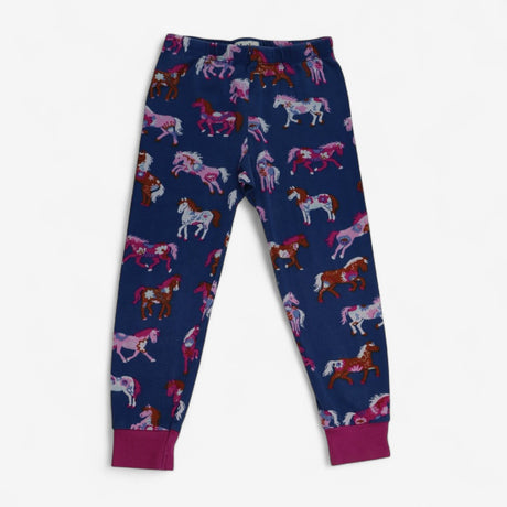 Pyjamas Top & Bottoms Navy & Pink with Horses 
