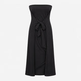 Dress Caviar Black Sasha Bandeau Strapless Tie Fro