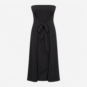 Dress Caviar Black Sasha Bandeau Strapless Tie Fro