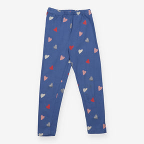 Blue Leggings with Hearts 