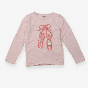T-Shirt Long Sleeved Pink Ballet Shoes