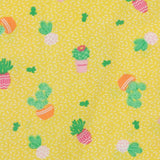 Collard Dress Yellow with Cactus Print