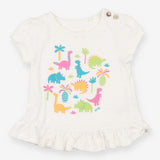 T-shirt white dinosaurs