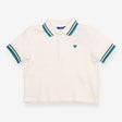 White Polo Shirt with Green Heart