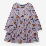 Dress long sleeves purple cats