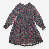 Dress Long Sleeve Floral High Neck Smocked top