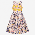 Dusk Pink Floral Cotton Silk Lace Dress