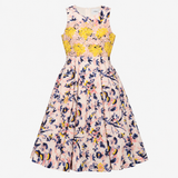 Dusk Pink Floral Cotton Silk Lace Dress