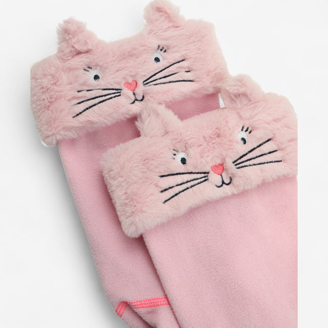 Welly socks pink fluffy cat faces