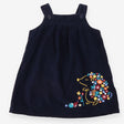 Navy Cord Pinafore with Floral Hedgehog 