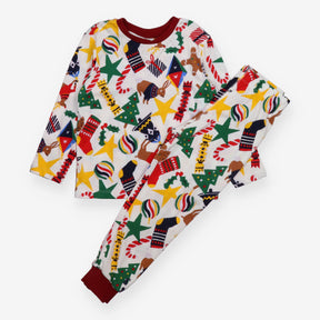 Pyjamas festive red trim