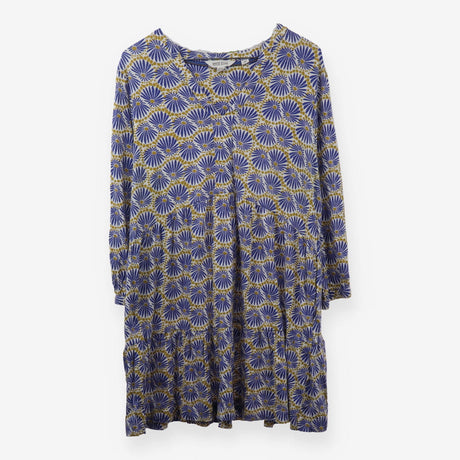 White Stuff Blue Yellow Floral Long Sleeve Tiered 