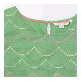 Green Sleeveless Embroidered Cotton Tunic Top