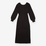 Maxi Dress Black Cosy Knit Twist Back