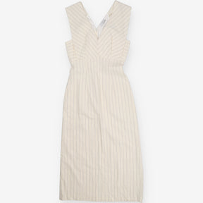 Cream pinstripe dress