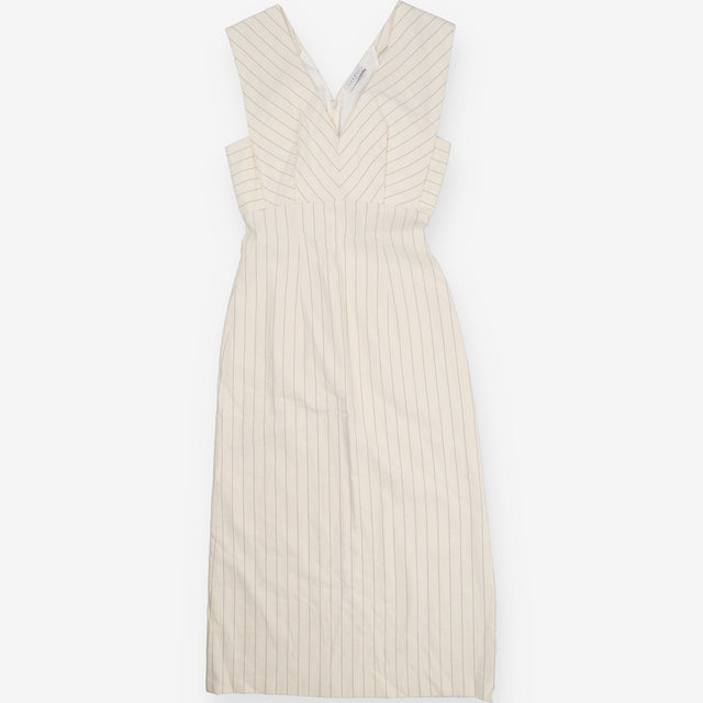 Cream pinstripe dress