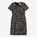 Dress Metallic shift with shoulder detail